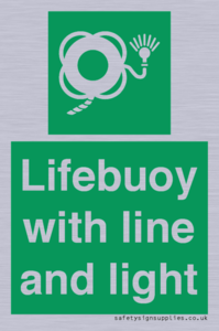 Lifebuoy with line and light